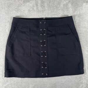 Y2K Express Mini Skirt Womens 12 Lace‎ Up Front Pockets Grunge Mall Goth